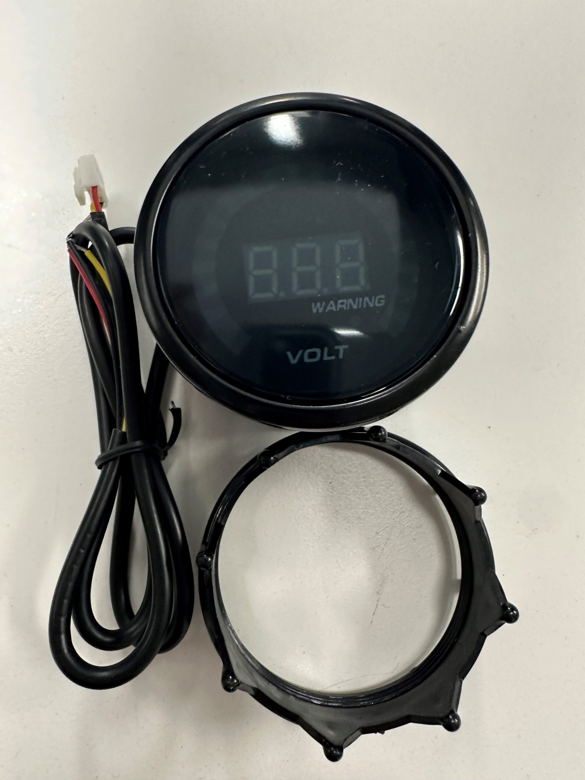 12 Volt Digital Voltmeter with Warning Symbol
