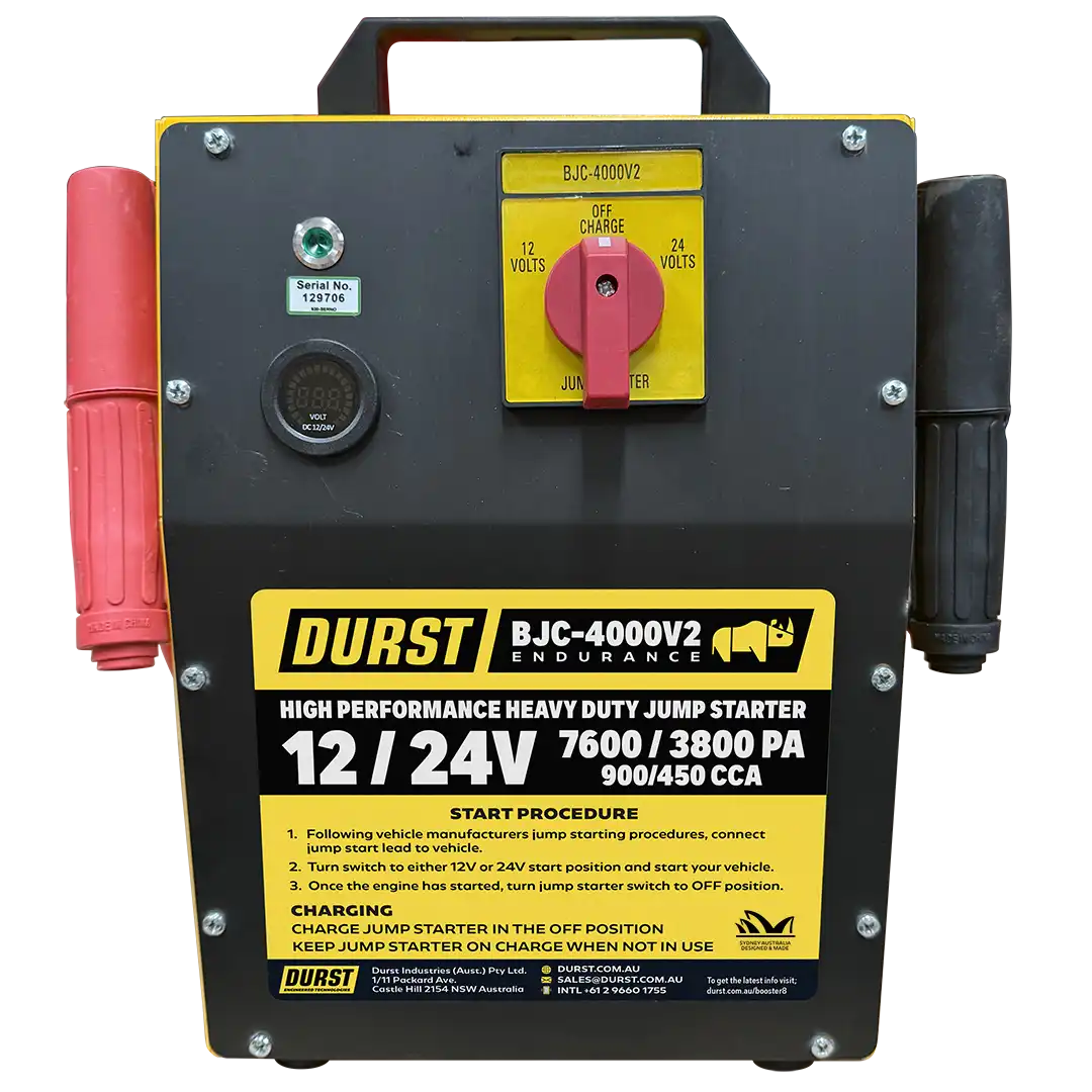 BJC-4000V2 12/24 volt heavy-duty portable jump starter. RHINO